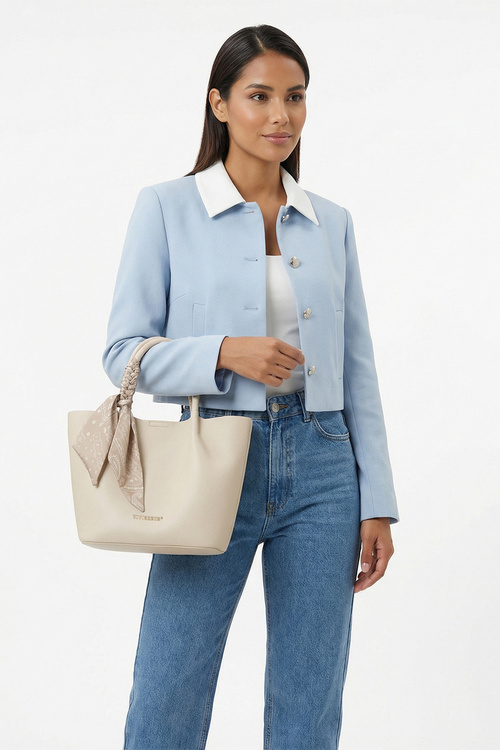 Vivisence T0019 torebka na ramię z zapięciem na magnes off white