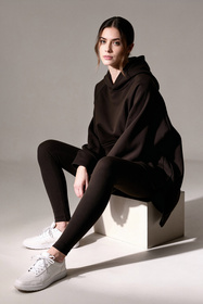 Vivisence 9006 bluza z kapturem, miękka bawełna brązowy