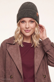 Vivisence 70123 Czapka beanie damska prążkowana z wywinięciem, brązowy