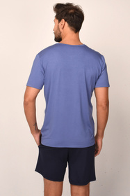 Nocna piżama Italian Fashion Dallas kr.r. kr.sp. niebieski/granat