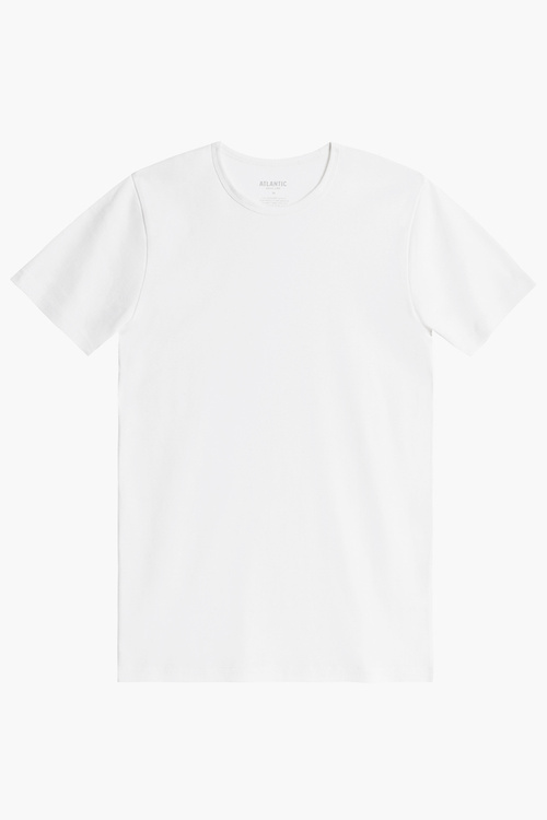 Atlantic BMV-048 t-shirt dopasowany z okrągłym dekoltem czarny