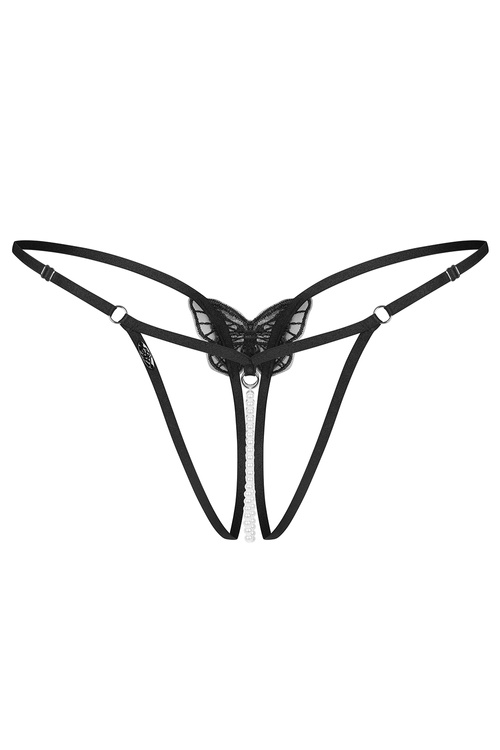 Obsessive Isseme stringi otwarte z koralikami black