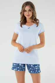 Piżama Italian Fashion Tulip kr.r. kr.sp. niebieski/druk
