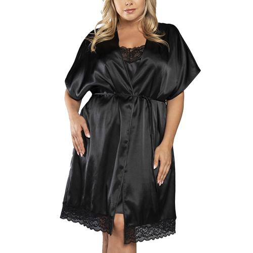 Italian Fashion Dotyk kr.r Nocna szlafrok, czarny