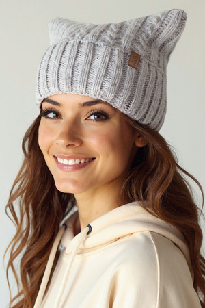 Czapka z uszami kota Vivisence 70117 szary