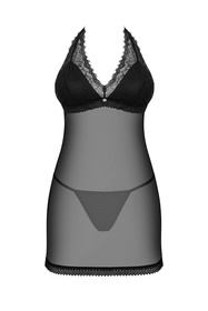 Nocna komplet koszulka + stringi Obsessive Medilla chemise czarny