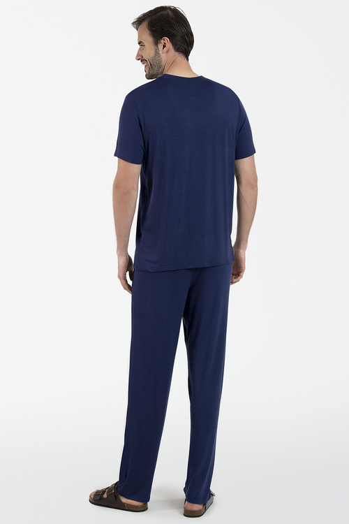 Piżama Italian Fashion Akord Men kr.r. dł.sp. granat