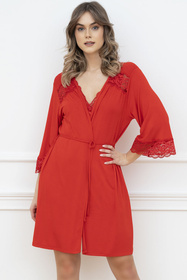 Szlafrok Italian Fashion Samaria r.3/4 czerwony