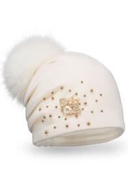 Czapka Vivisence 7079 ecru