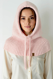 Kaptur balaclava Vivisence 70110 pudrowy róż