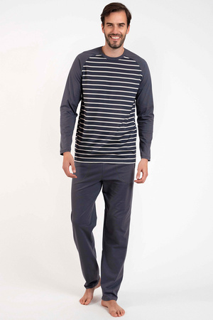 Nocna piżama Italian Fashion Lars dł.r. dł.sp. grafit 