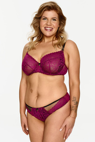 Lupo 2615 BIG biustonosz miękki na fiszbinach, siateczka fuksja