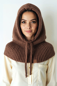 Kaptur balaclava Vivisence 70110 brązowy