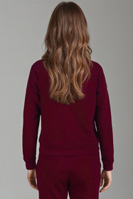 Vivisence 9004 bluza nierozpinana z okrągłym dekoltem bordowy