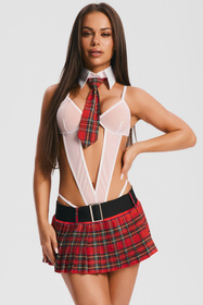 Obsessive College Girl kostium pięcioczęściowy, red