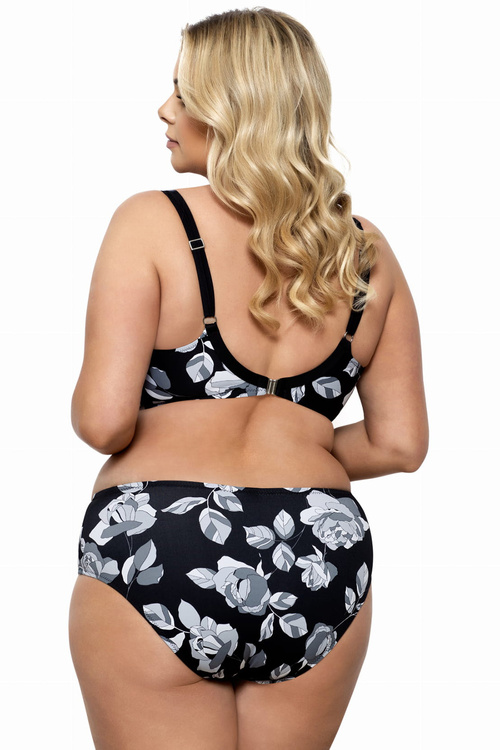 Lorin L3086/1 bikini z fiszbinami i wysokimi figami wzór/czarny