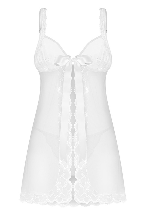 Obsessive Weddya komplet babydoll i stringi z fiszbinami white