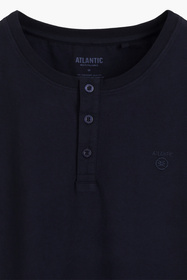 Atlantic NMP-401 piżama męska z szortami w kratę granat/denim
