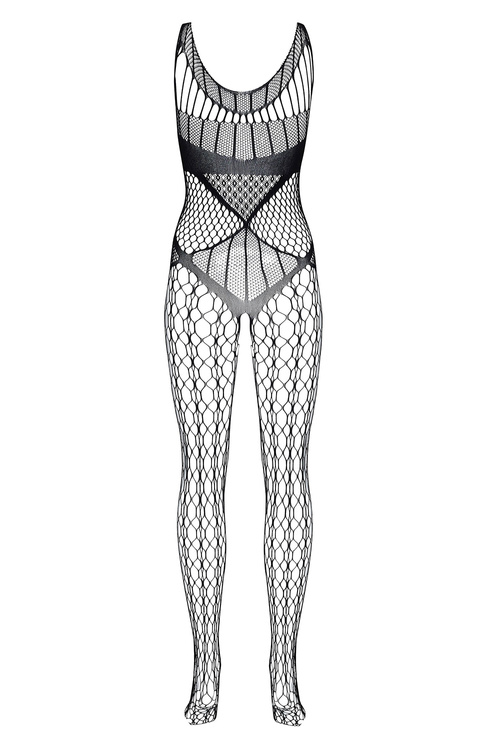 Beauty Night Juliya BN6581 bodystocking z roślinnym ażurem black