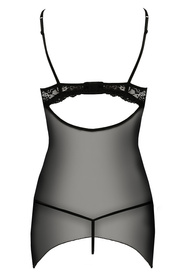 Passion Veronique chemise Nocna komplet koszulka + stringi, black