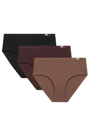 Atlantic 3CLP-016B wysokie figi bawełniane 3-pack ecru/beżowy/beżowy ciemny