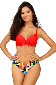Lorin L2506/3 bikini z fiszbinami i odpinanymi ramiączkami czerwony/wzór