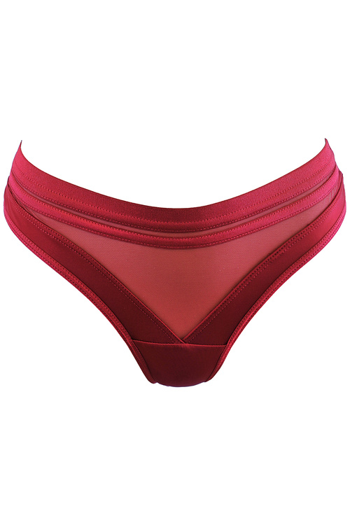 Axami V-12025 stringi z wysoką talią bordowy