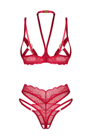 Komplet biustonosz + stringi Obsessive Cupide Desir 2-pcs set red