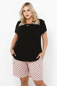 Nocna piżama Italian Fashion Bonilla kr.r. kr.sp. czarny/druk