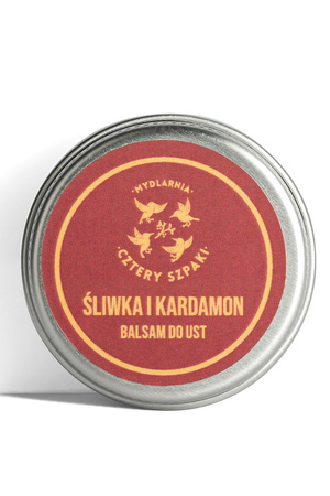 Mydlarnia Cztery Szpaki Balsam do ust Śliwka i Kardamon Do twarzy balsam do ust, naturalny