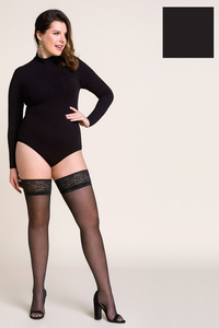 Gabriella Calze 15 DEN Plus Size code 164 Wyrób pończoszniczy pończochy samonośne, nero