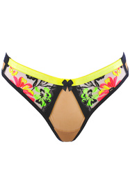 Axami V-11838 stringi koronkowe wzór-czarny