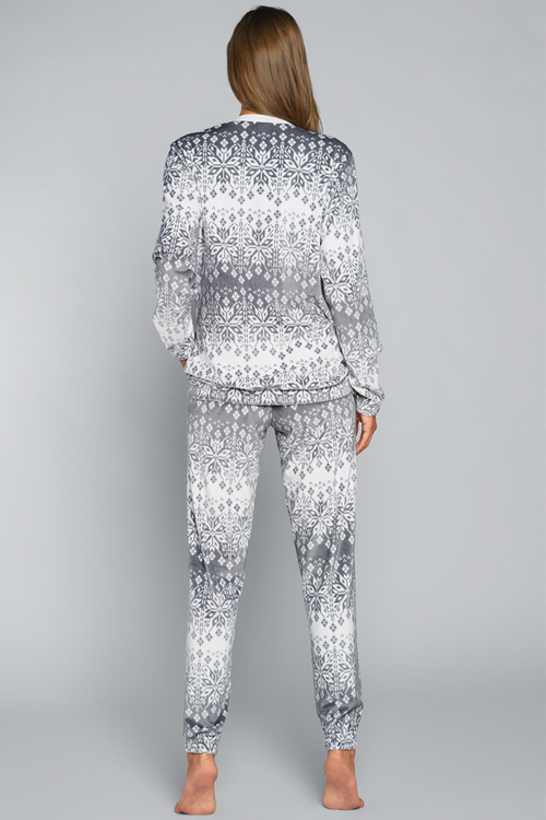 Italian Fashion Snow dł.r. dł.sp. Dres homewear, druk/szary