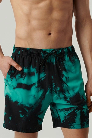 Kostium kąpielowy bermudy Atlantic KMB-227  zielono-czarny