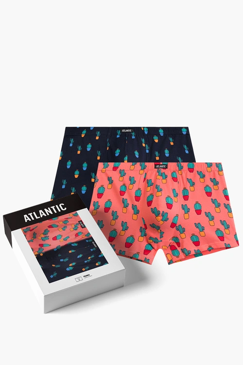 Bokserki Atlantic 2MHH-005 2-pack granat/róż