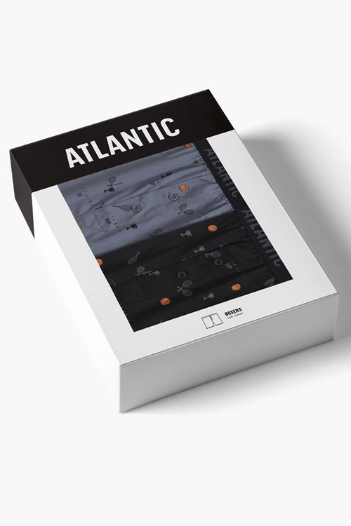 Bokserki Atlantic 2MBX-052 2-pak czarny/niebieski