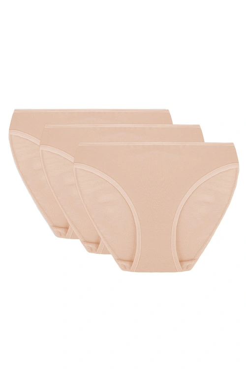 Vivisence 4002 3-pack Majtki figi, beżowy