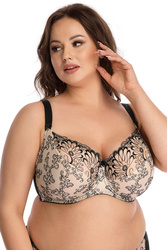 Biustonosz miękki Nessa Tatuaż N500 Maxi beżowo-czarny