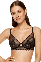 Biustonosz miękki Gorteks Astrid/B2 czarno-beżowy 