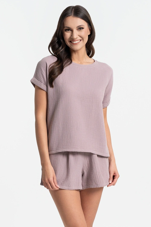 Moraj PDD3500-019 piżama damska bawełniana krótki rękaw powder pink