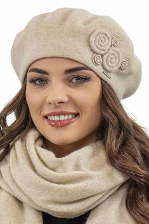 Vivisence 7037 Nakrycie głowy beret, beżowy