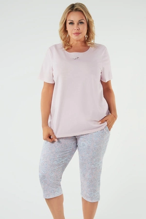 Piżama Italian Fashion Tacoma kr.r. sp.3/4 łosoś/druk 