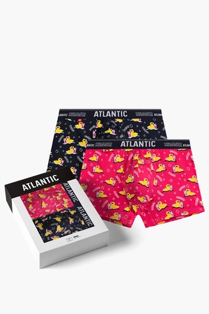Bokserki Atlantic 2MHH-007 2-pack granat/róż