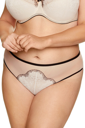 Gorteks Dione/F Majtki figi, kremowo-czarny