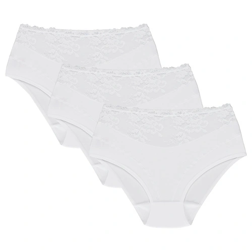 Wol-Bar Eco-Hi 3-pak Majtki figi, biały