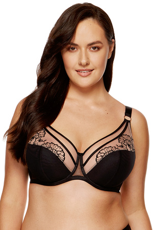 Biustonosz półusztywniany Gorteks Kala/B3 czarno-beżowy 