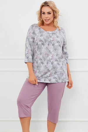 Piżama Italian Fashion Ardila r.3/4 sp.3/4 druk/wrzos