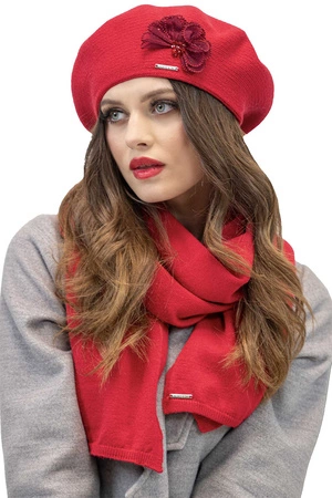 Vivisence 7036Kmpl Komplet beret+szalik, czerwony