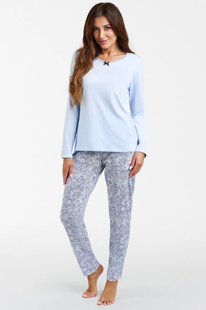 Nocna piżama Italian Fashion Salli dł.r. dł.sp. niebieski/druk 