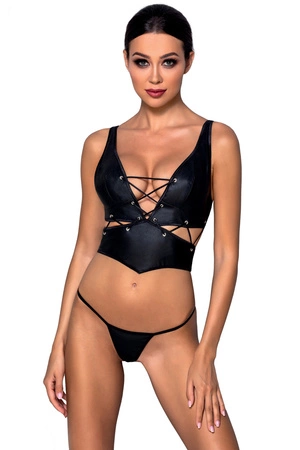Nocna komplet biustonosz + stringi Passion Francesca bikini black 